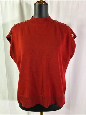 Cable & Gauge Rust Red Dolman Sleeve Mockneck Sweater